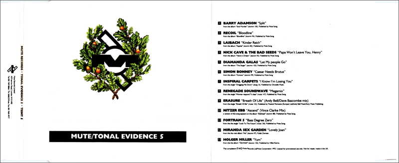 Mute Tonal Evidence 5 five CD image 1