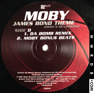 Moby James Bond Theme (Re-Version) United Kingdom 12" single L12MUTE 210 product image photo cover number 5